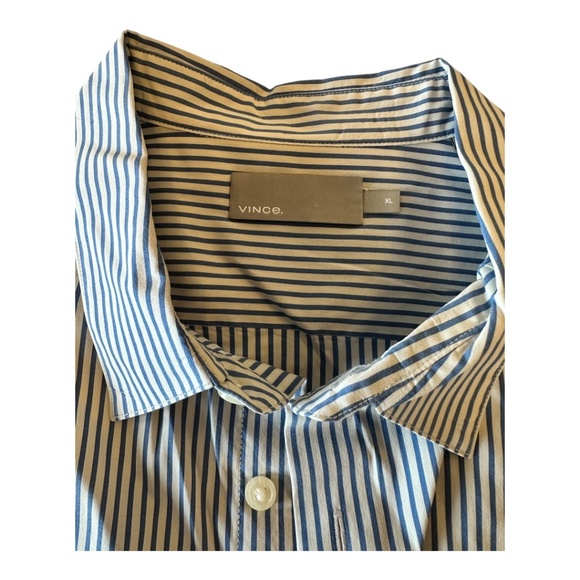 Vince Poplin Buttondown – XL (Navy/White Stripe) - Picture 2 of 4